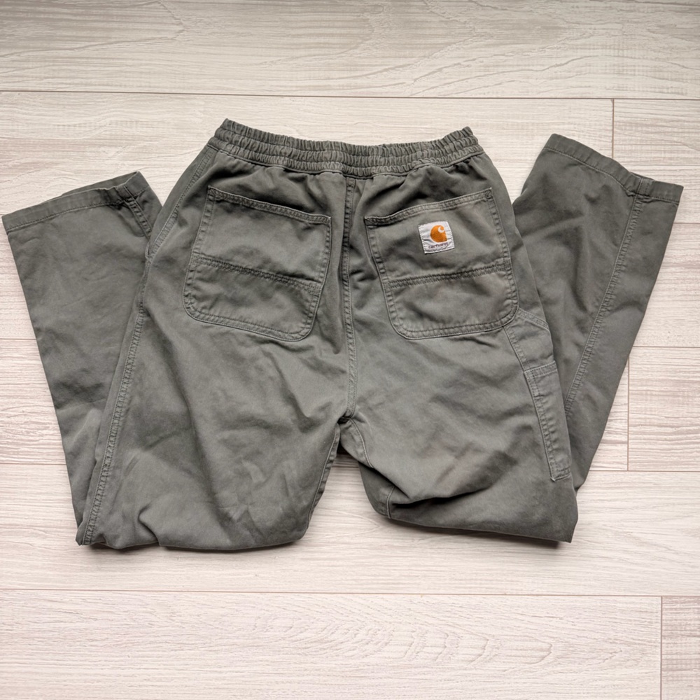 green-grey carhartt wip flint pants - size medium